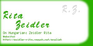 rita zeidler business card